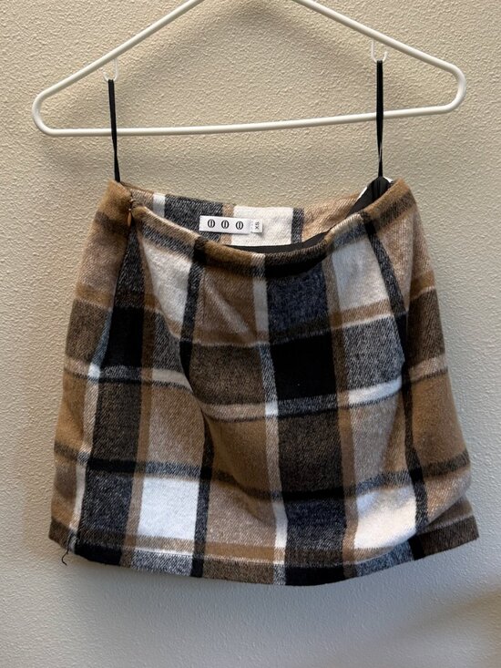 Dresses & Skirts - High Waisted Plaid Pencil Wool Mini Skirt